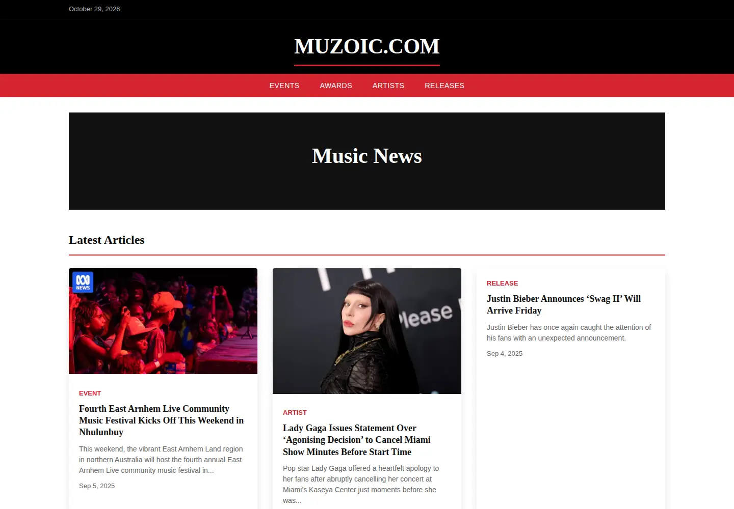 Screenshot of muzoic.com