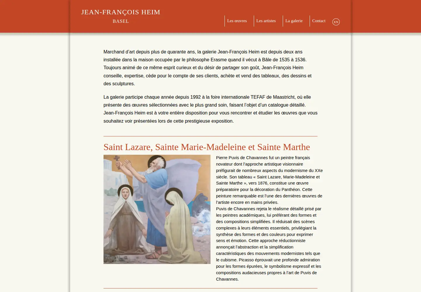 Captured homepage of galerieheim.com in the current scan
