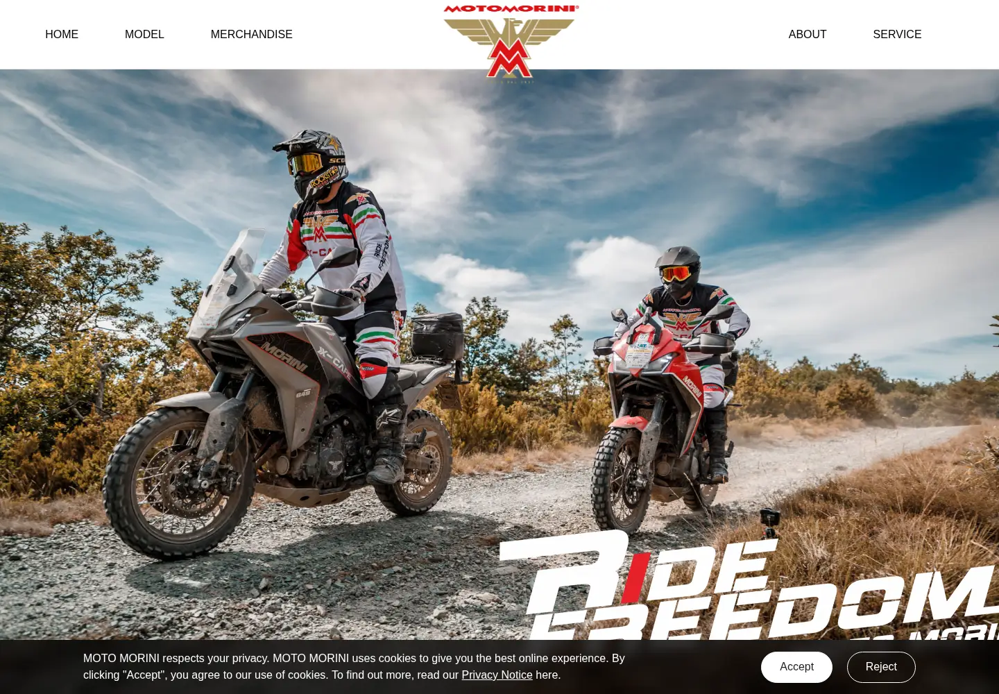 Captured homepage of motomorini.com in the current scan