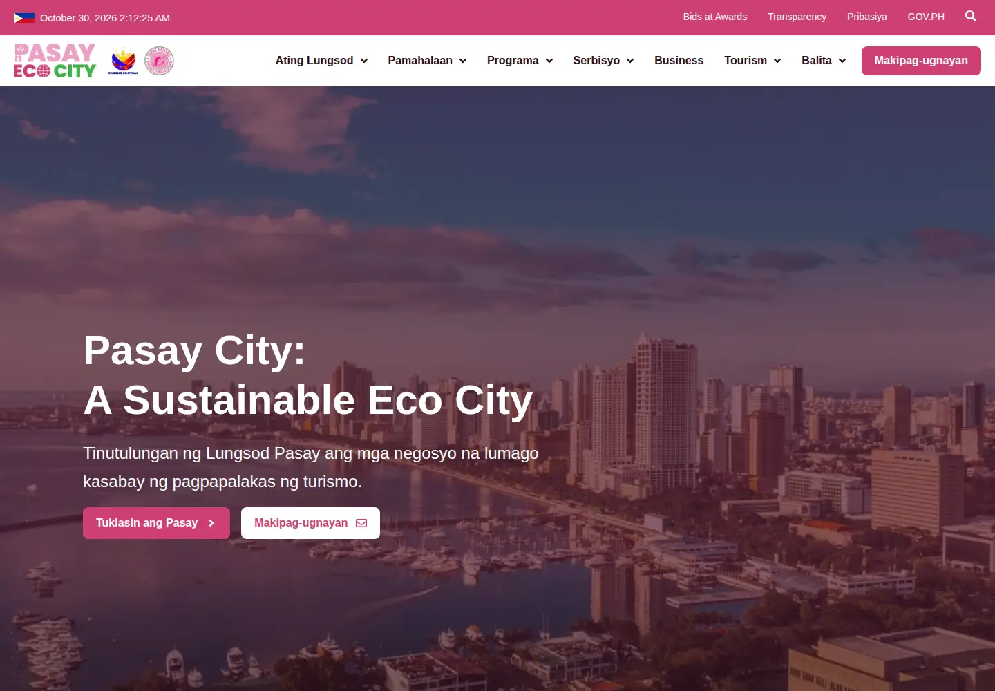 Screenshot of pasay.gov.ph