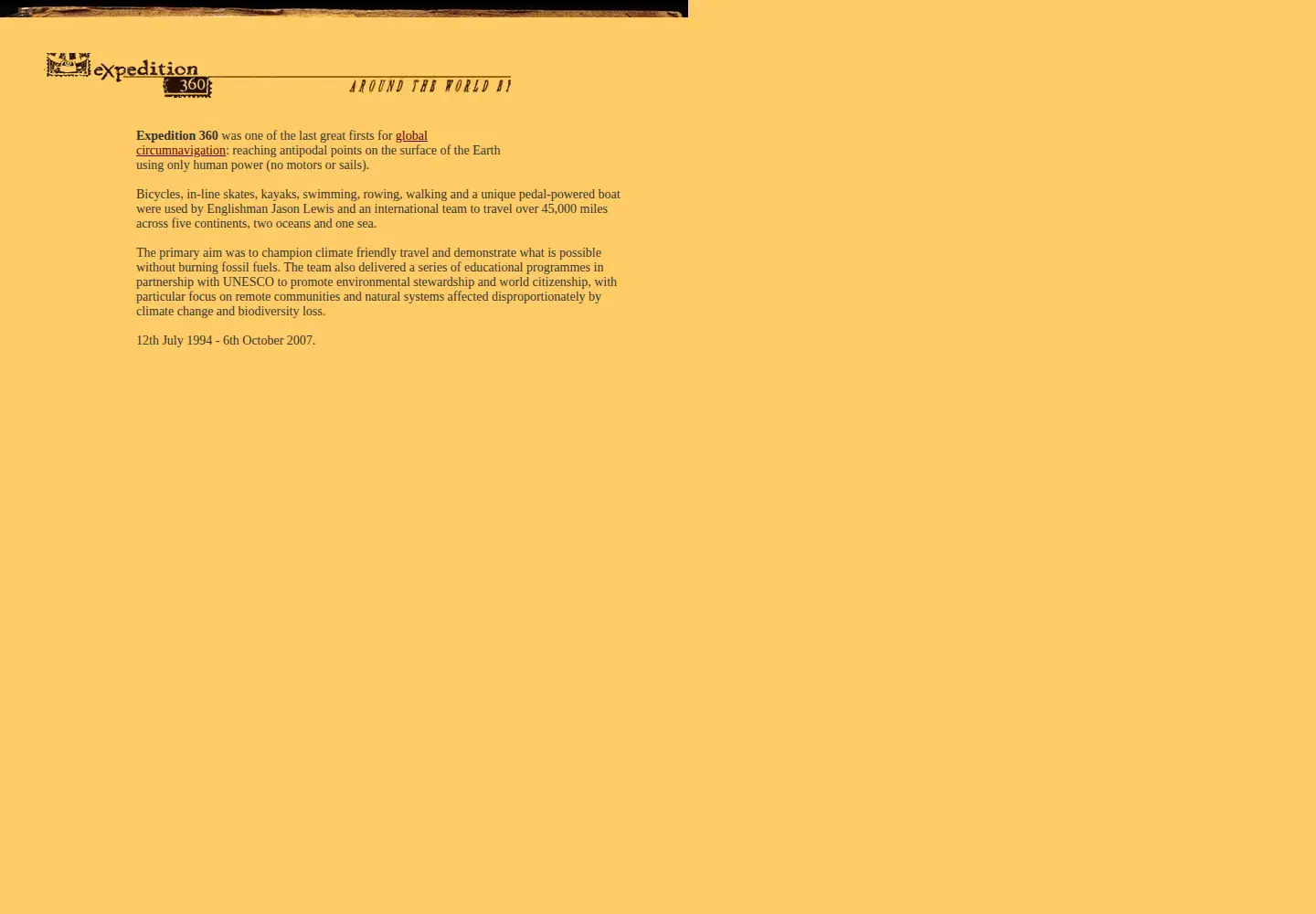 Captured homepage of expedition360.com in the current scan