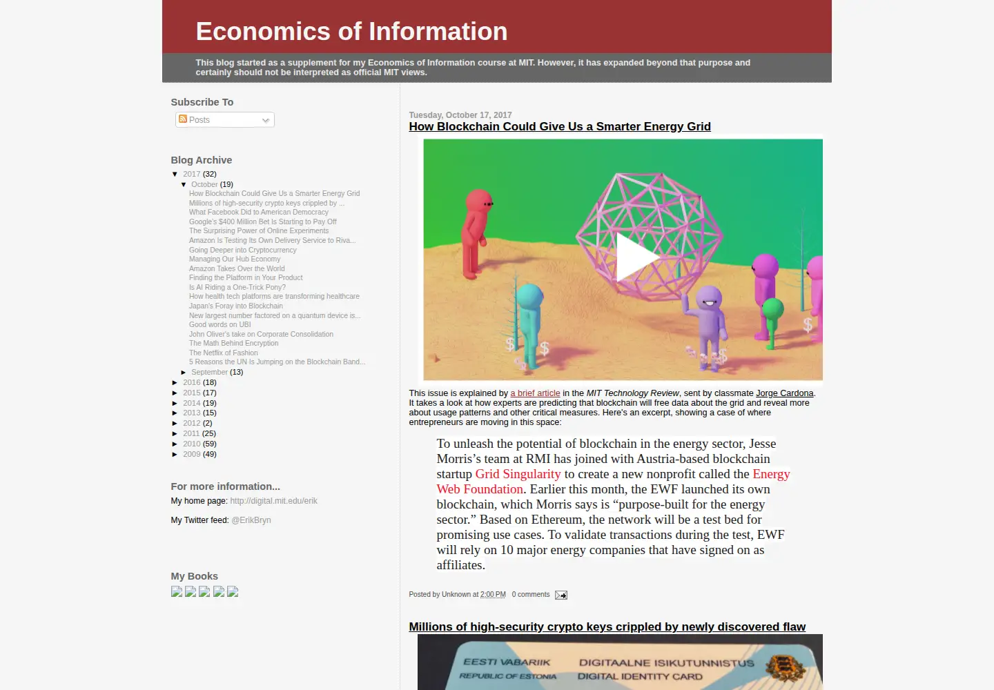 Screenshot of economicsofinformation.com