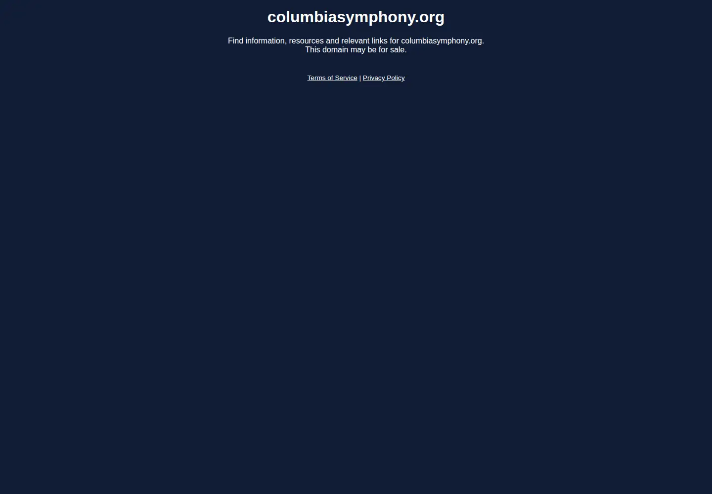 Screenshot of columbiasymphony.org