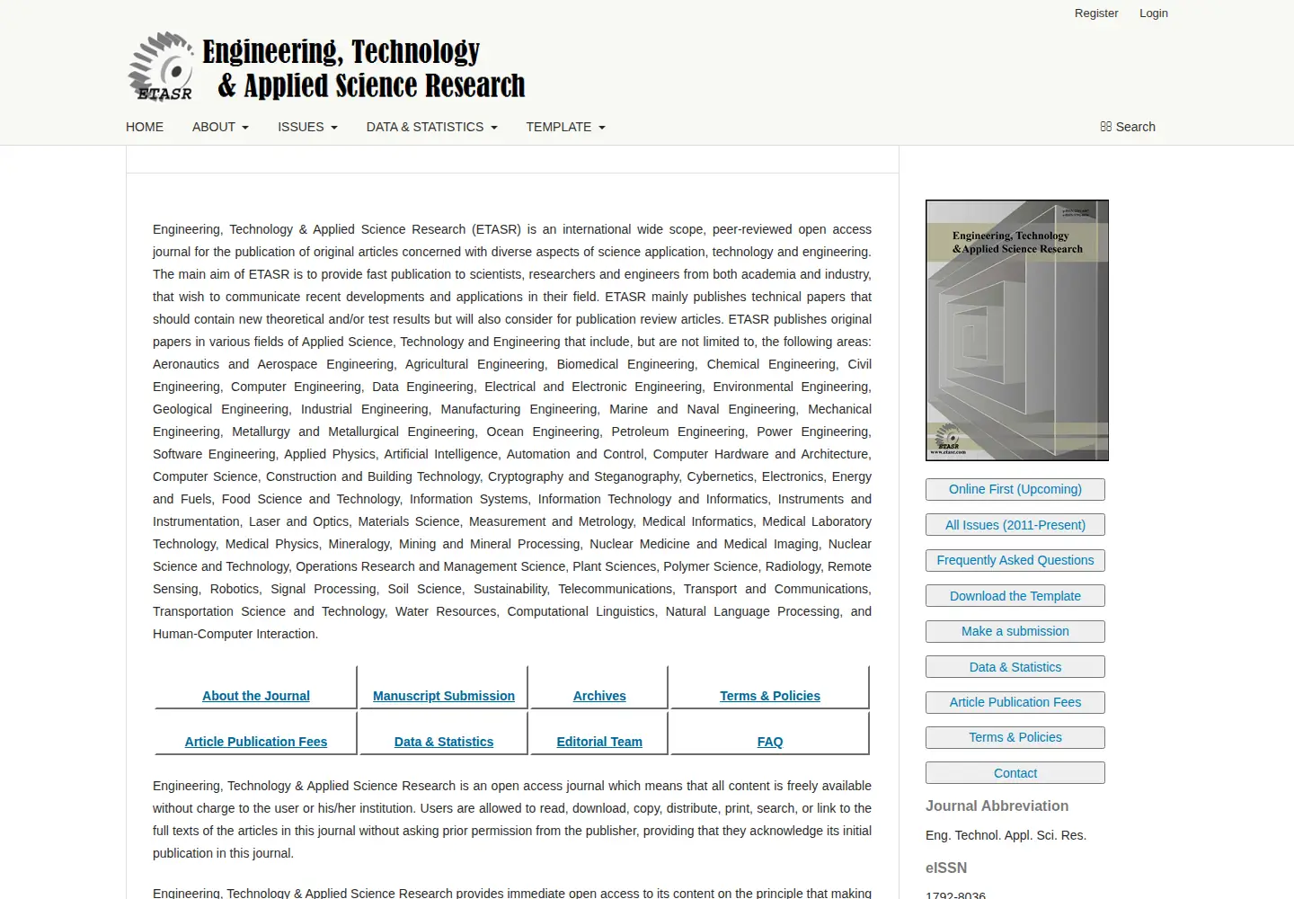 Screenshot of etasr.com