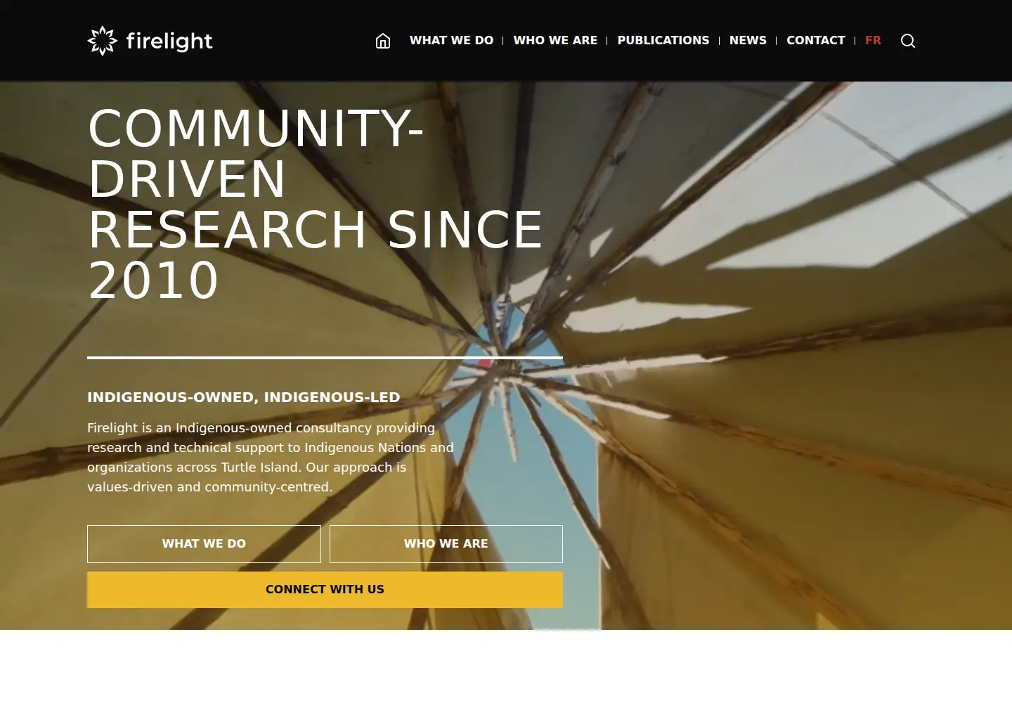 Screenshot of firelight.ca
