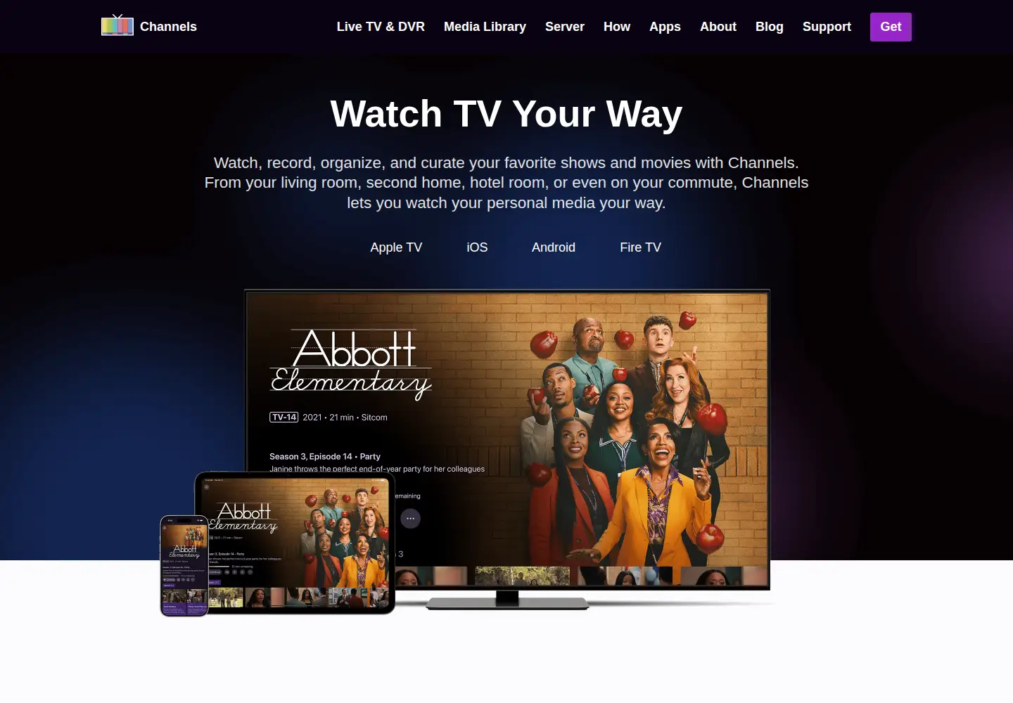Screenshot of getchannels.com