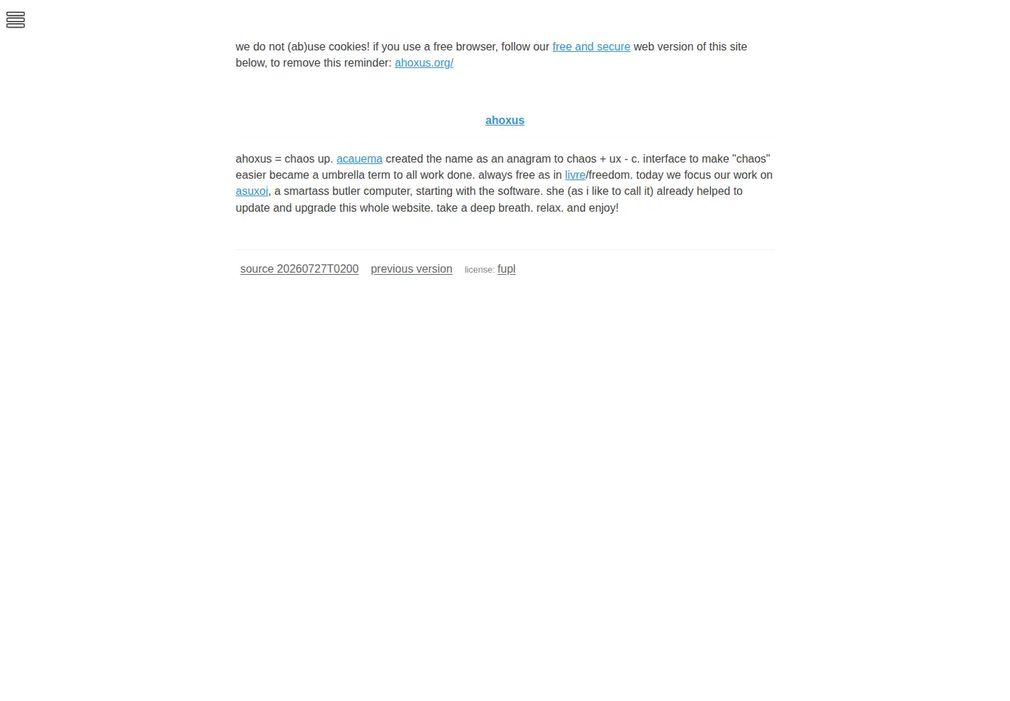 Screenshot of ahoxus.org