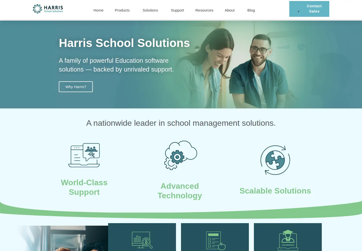 Screenshot of harrisschoolsolutions.com
