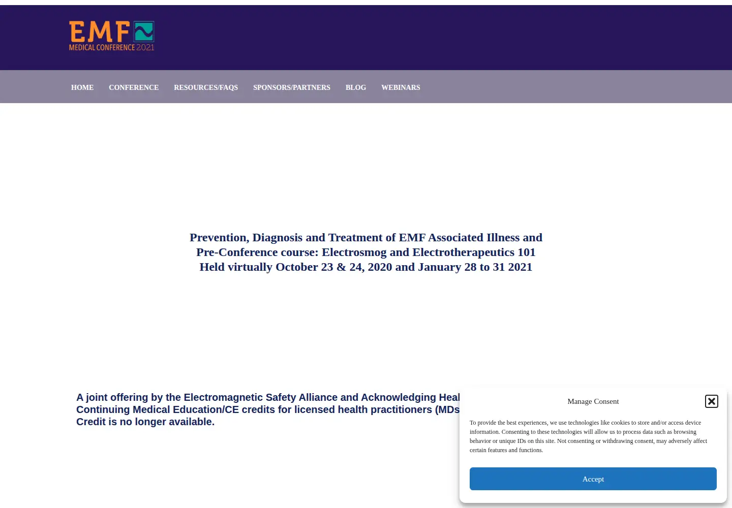 Screenshot of emfconference2021.com