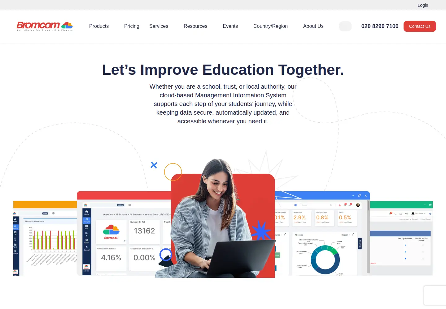 Screenshot of bromcom.com
