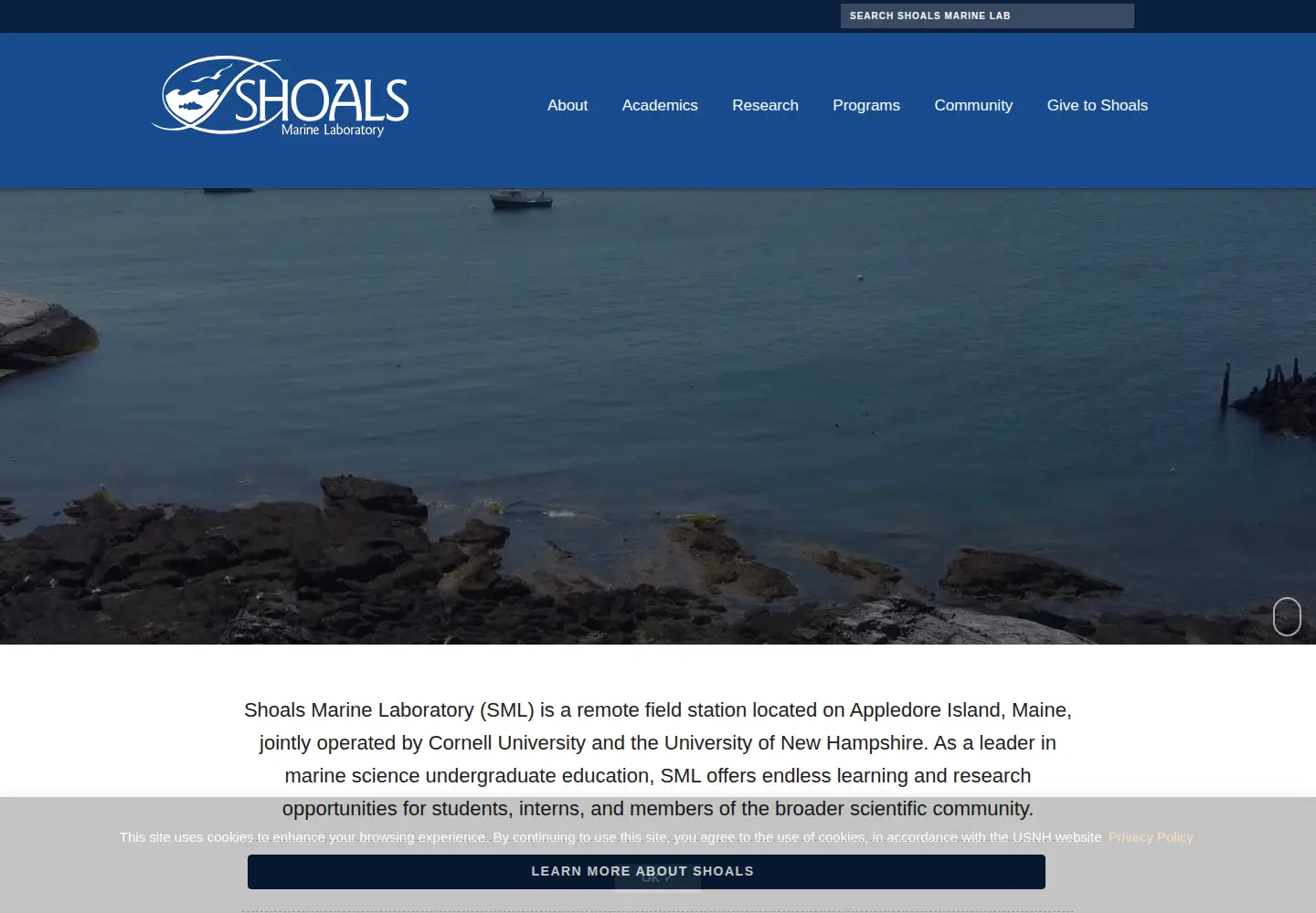 Screenshot of shoalsmarinelaboratory.org