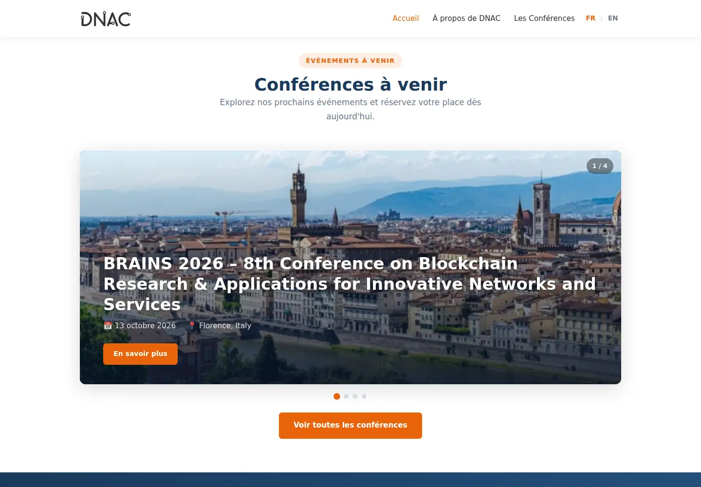 Captured homepage of dnac.org in the current scan