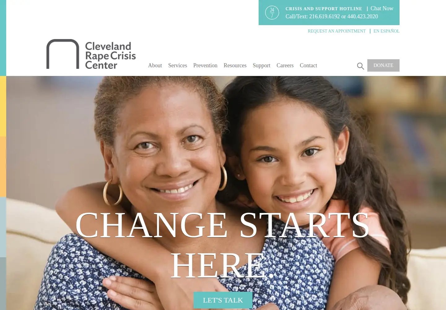 Screenshot of clevelandrapecrisis.org