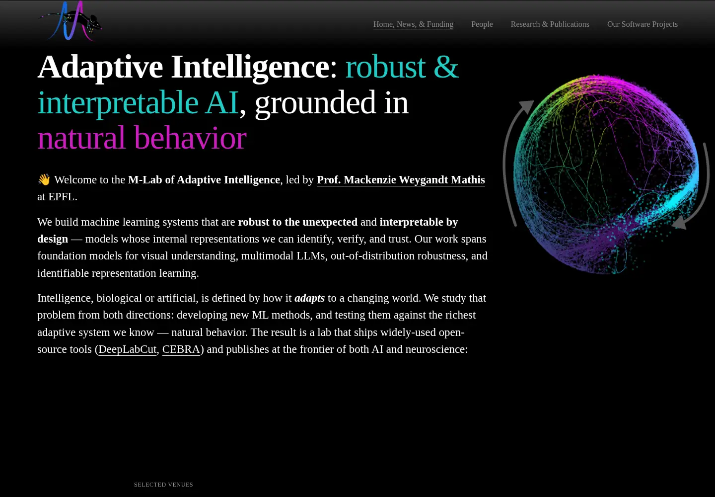 Captured homepage of mackenziemathislab.org in the current scan