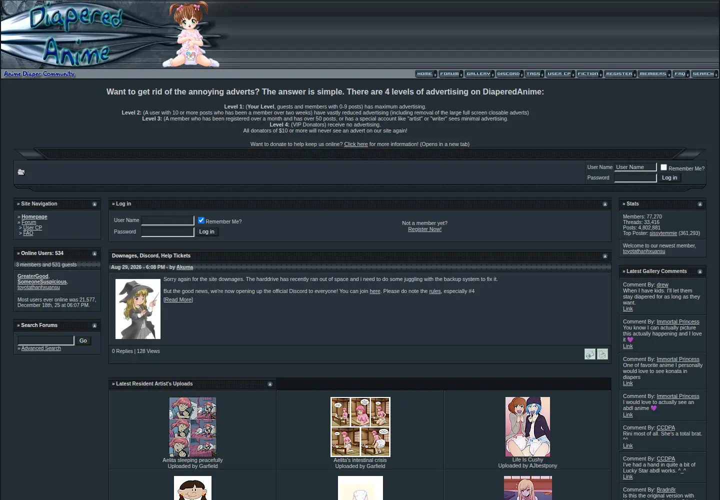 Screenshot of diaperedanime.com