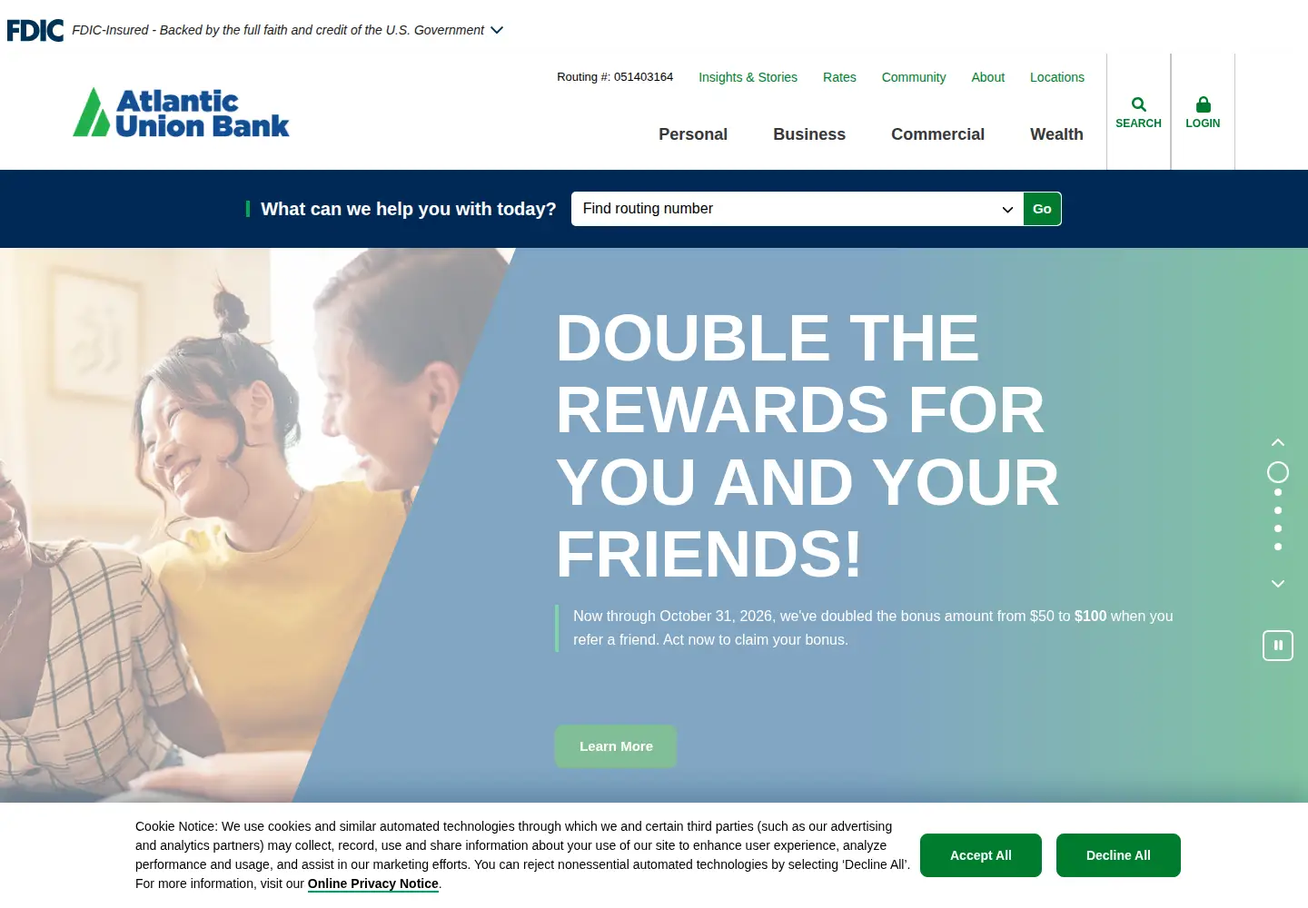 Screenshot of atlanticunionbank.com