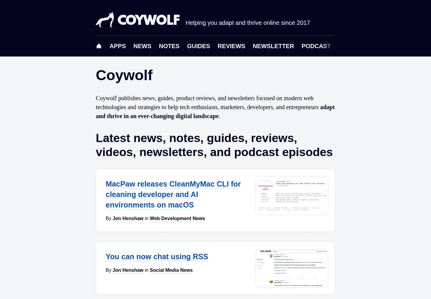 Screenshot of coywolf.com