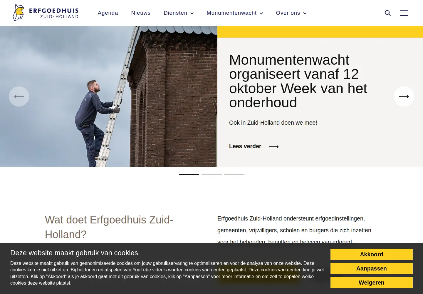 Screenshot of erfgoedhuis-zh.nl