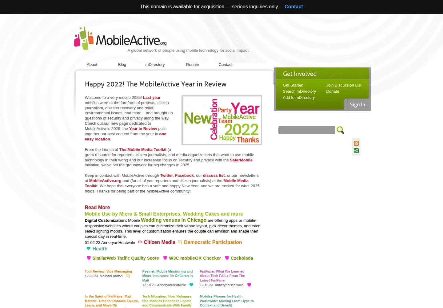 Screenshot of mobileactive.org