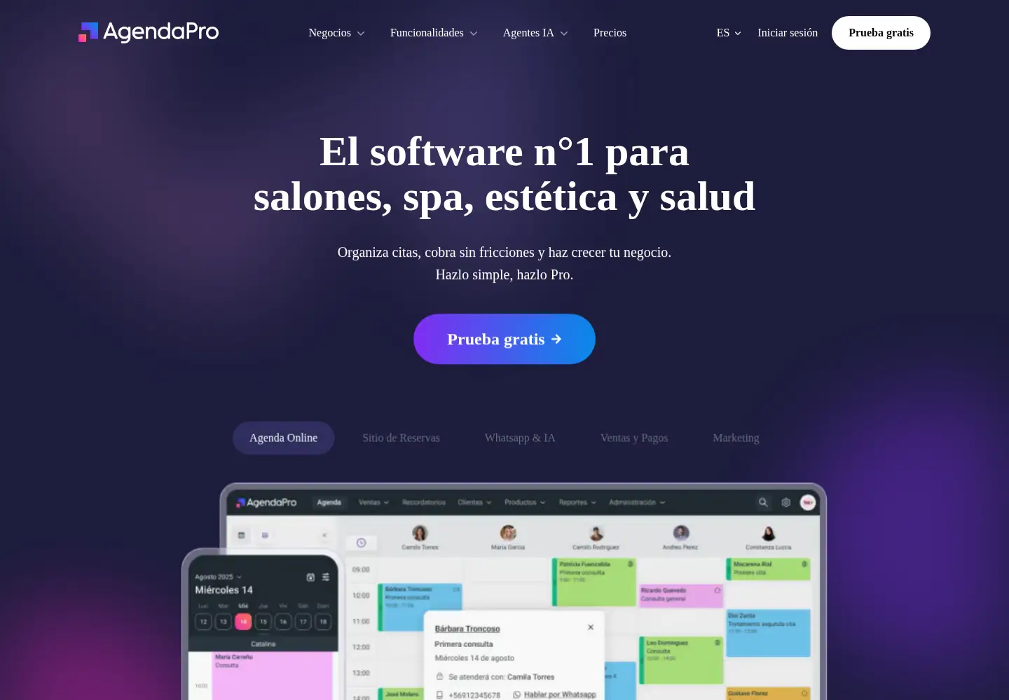 Screenshot of agendapro.com