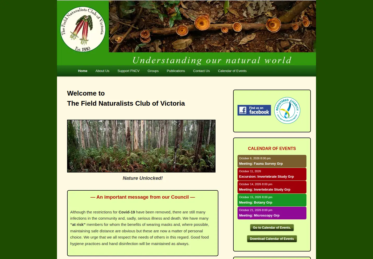 Captured homepage of fncv.org.au in the current scan