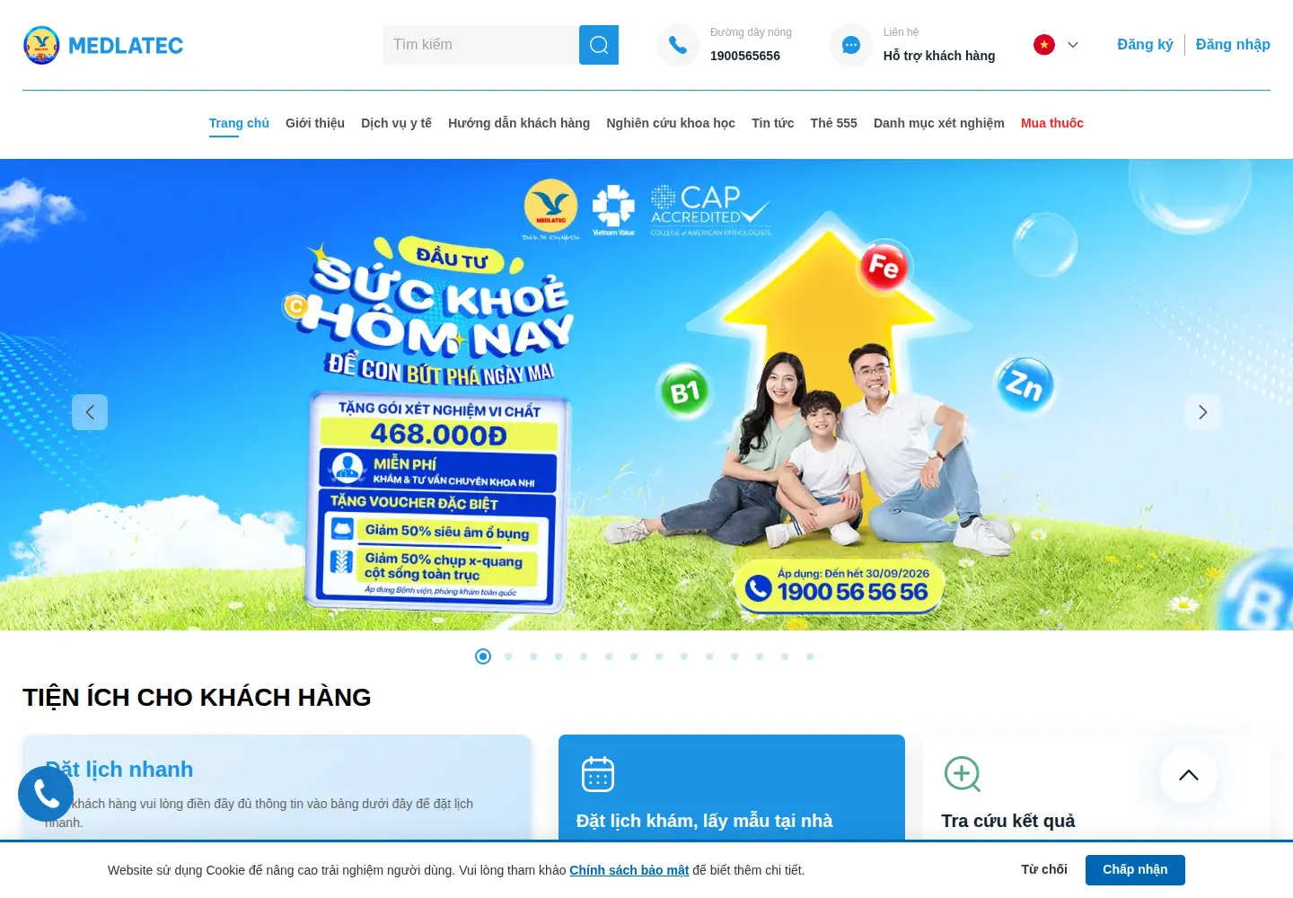 Screenshot of medlatec.vn
