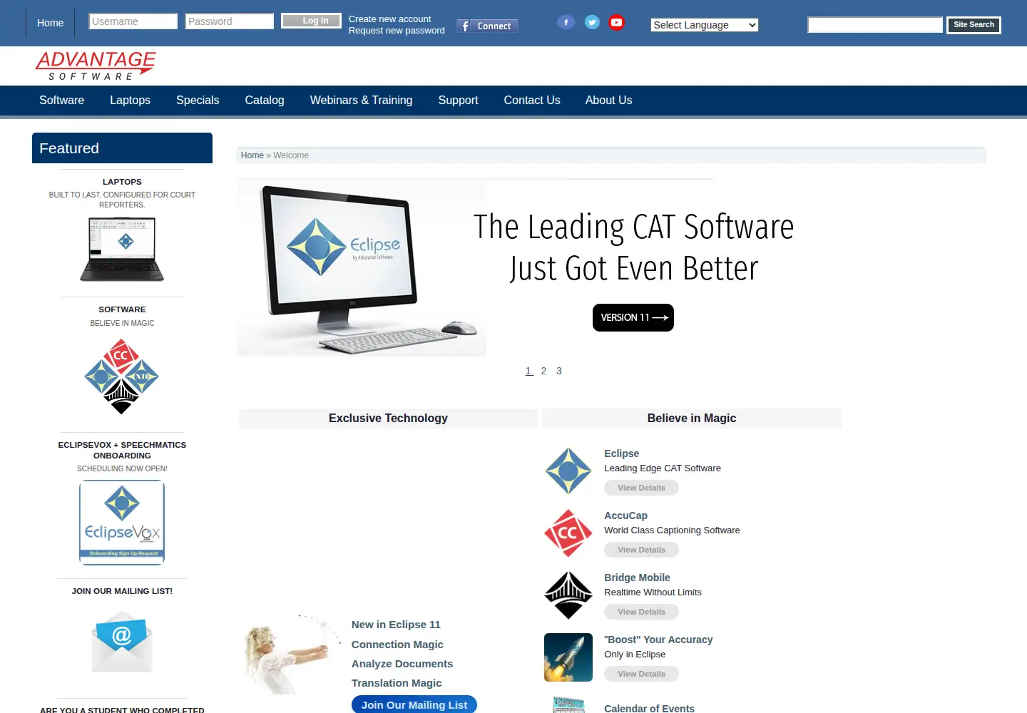 Captured homepage of eclipsecat.com in the current scan