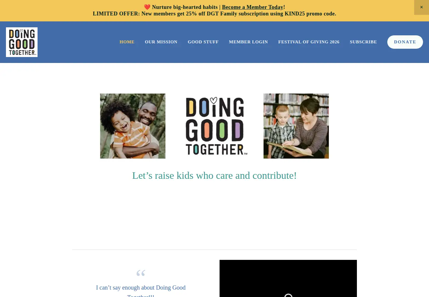 Screenshot of doinggoodtogether.org