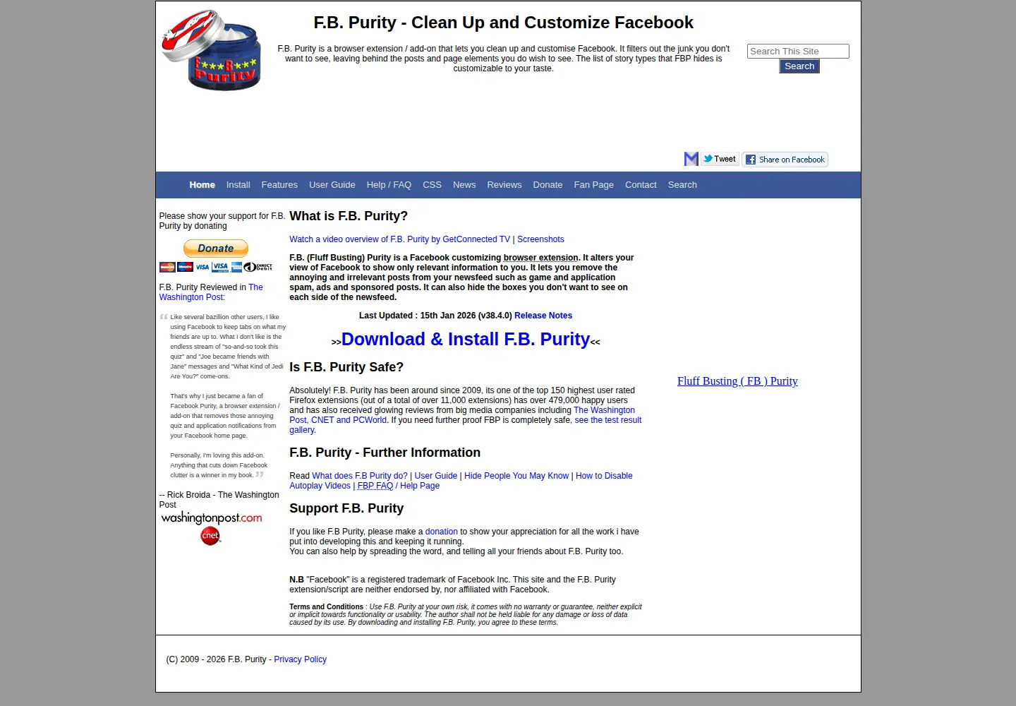 Screenshot of fbpurity.com