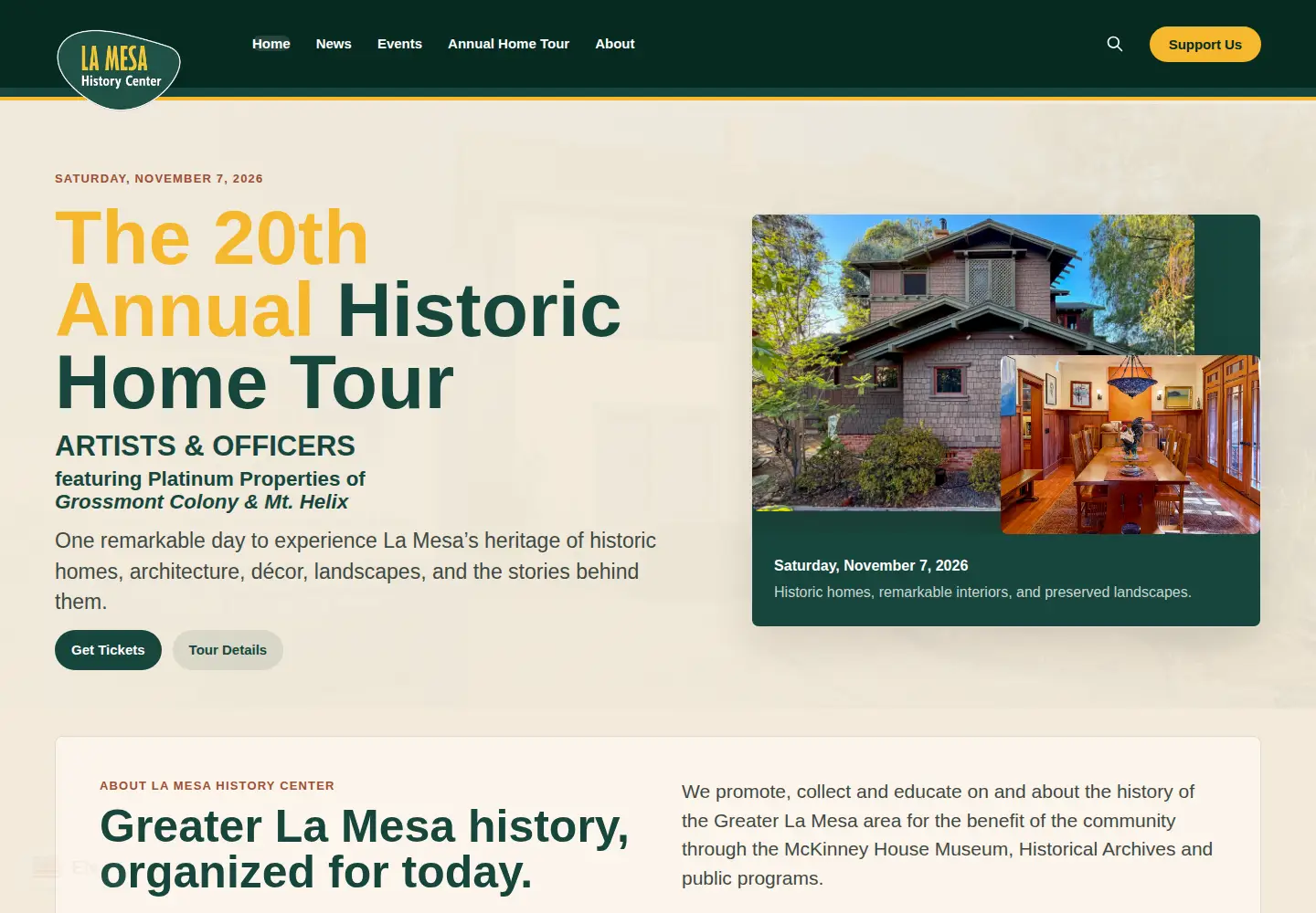 Screenshot of lamesahistory.com