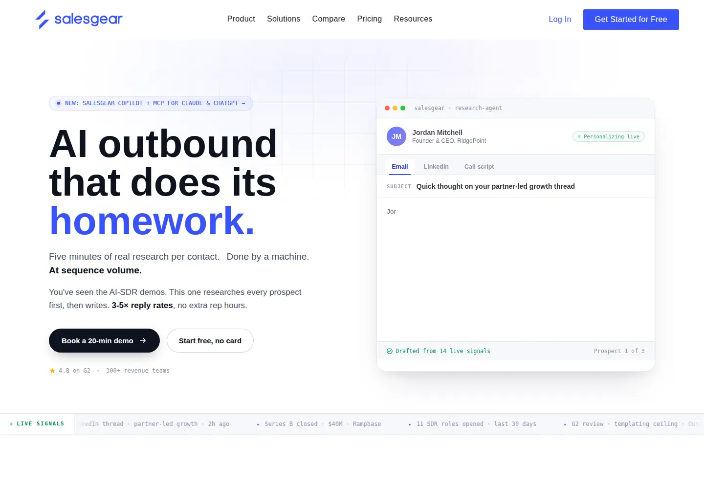 Screenshot of salesgear.io