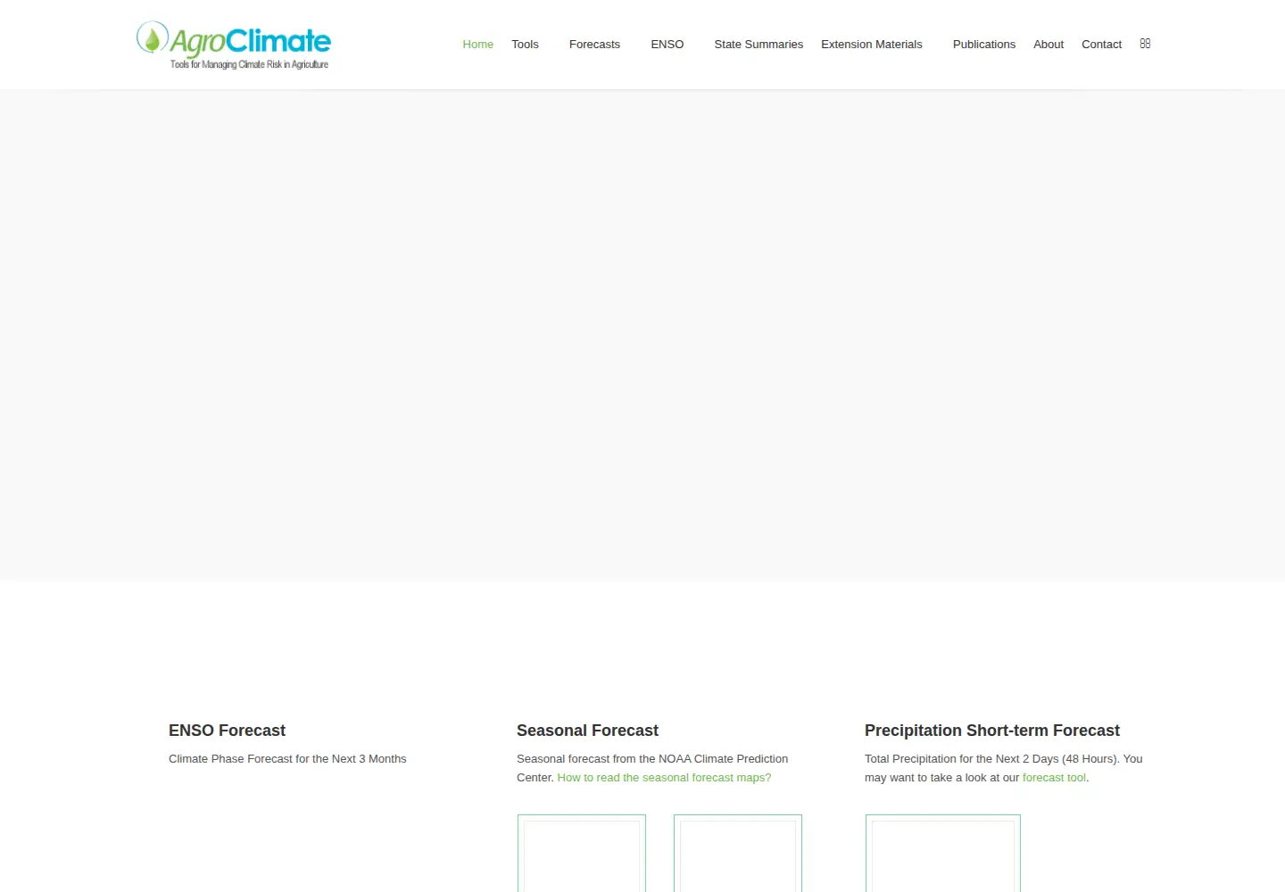Captured homepage of agroclimate.org in the current scan