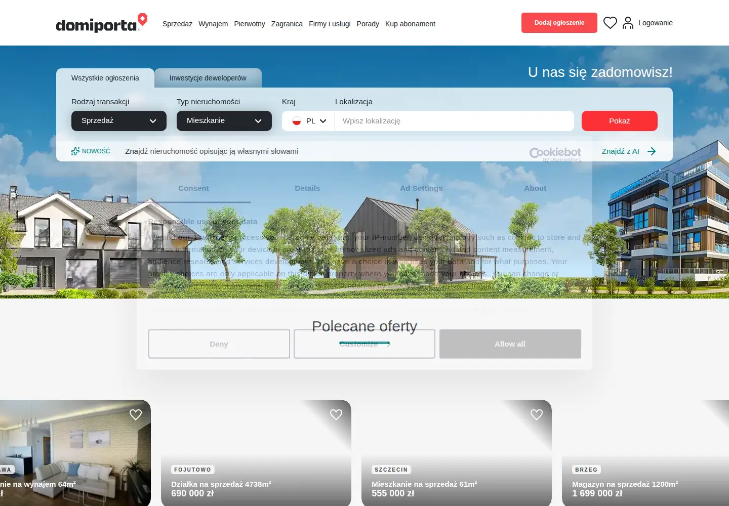 Screenshot of domiporta.pl