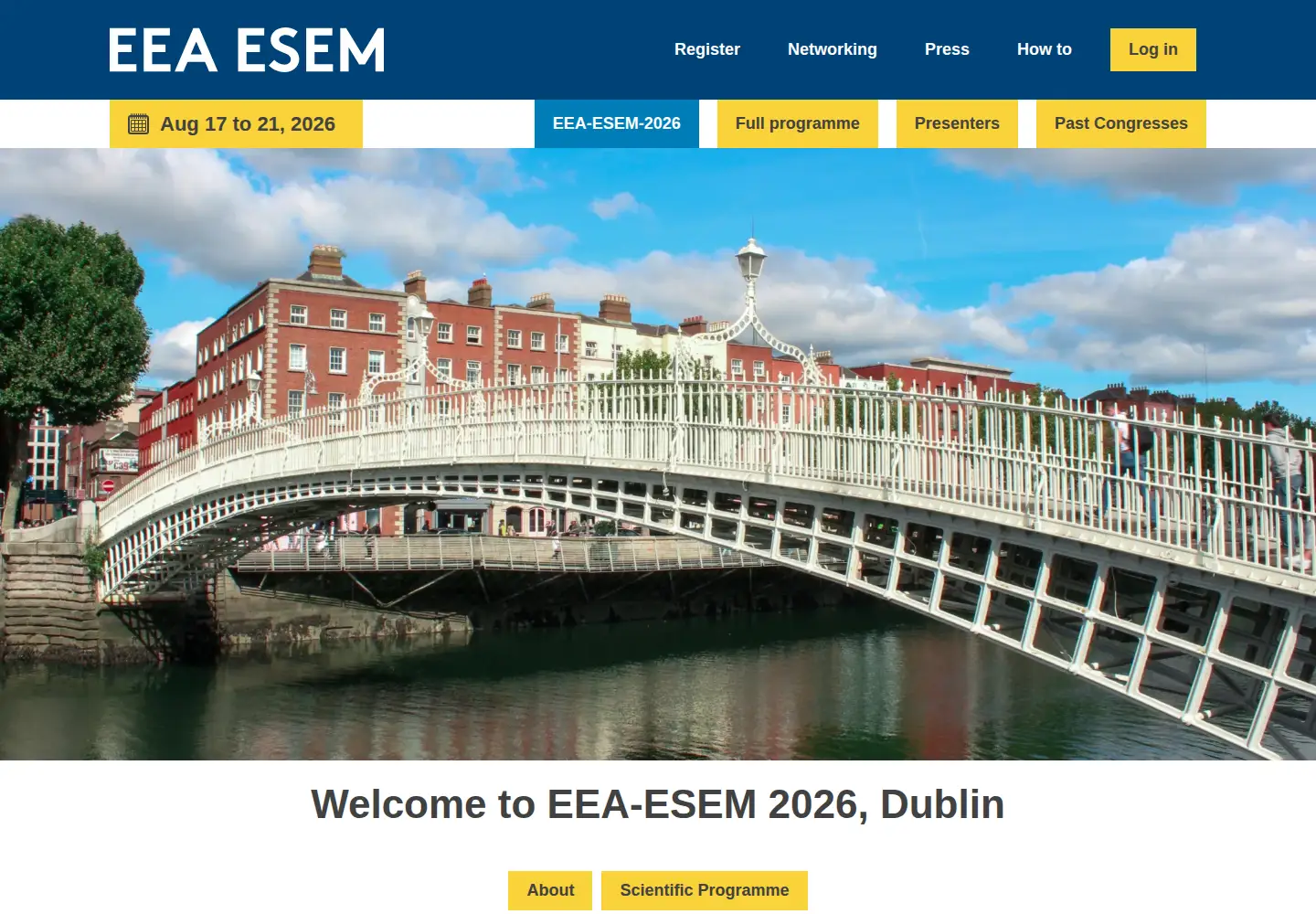 Captured homepage of eea-esem-congresses.org in the current scan