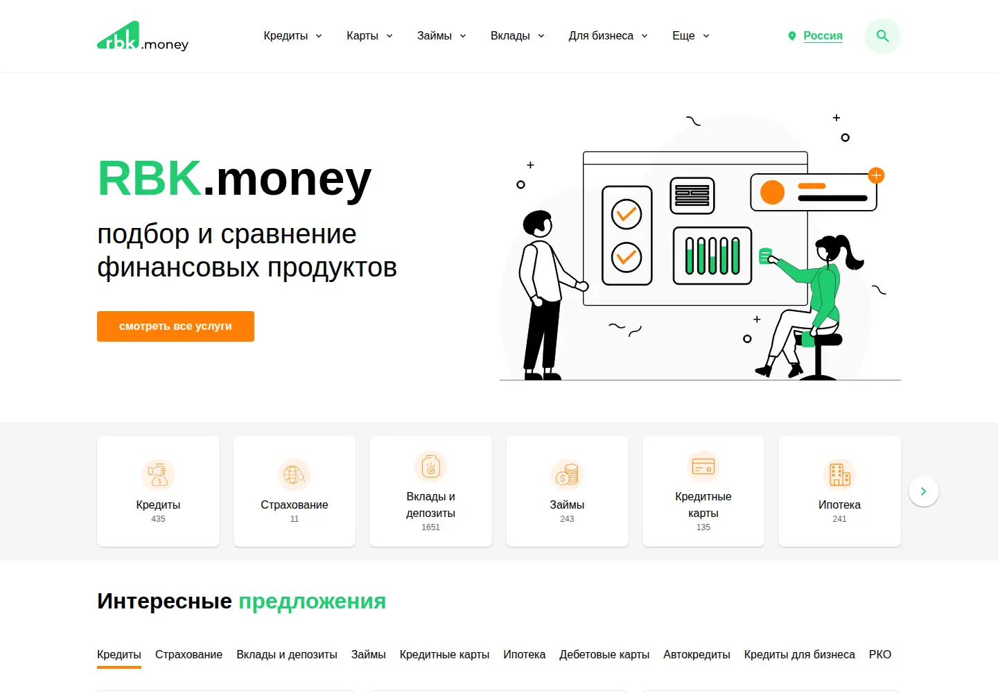 Captured homepage of rbk.money in the current scan