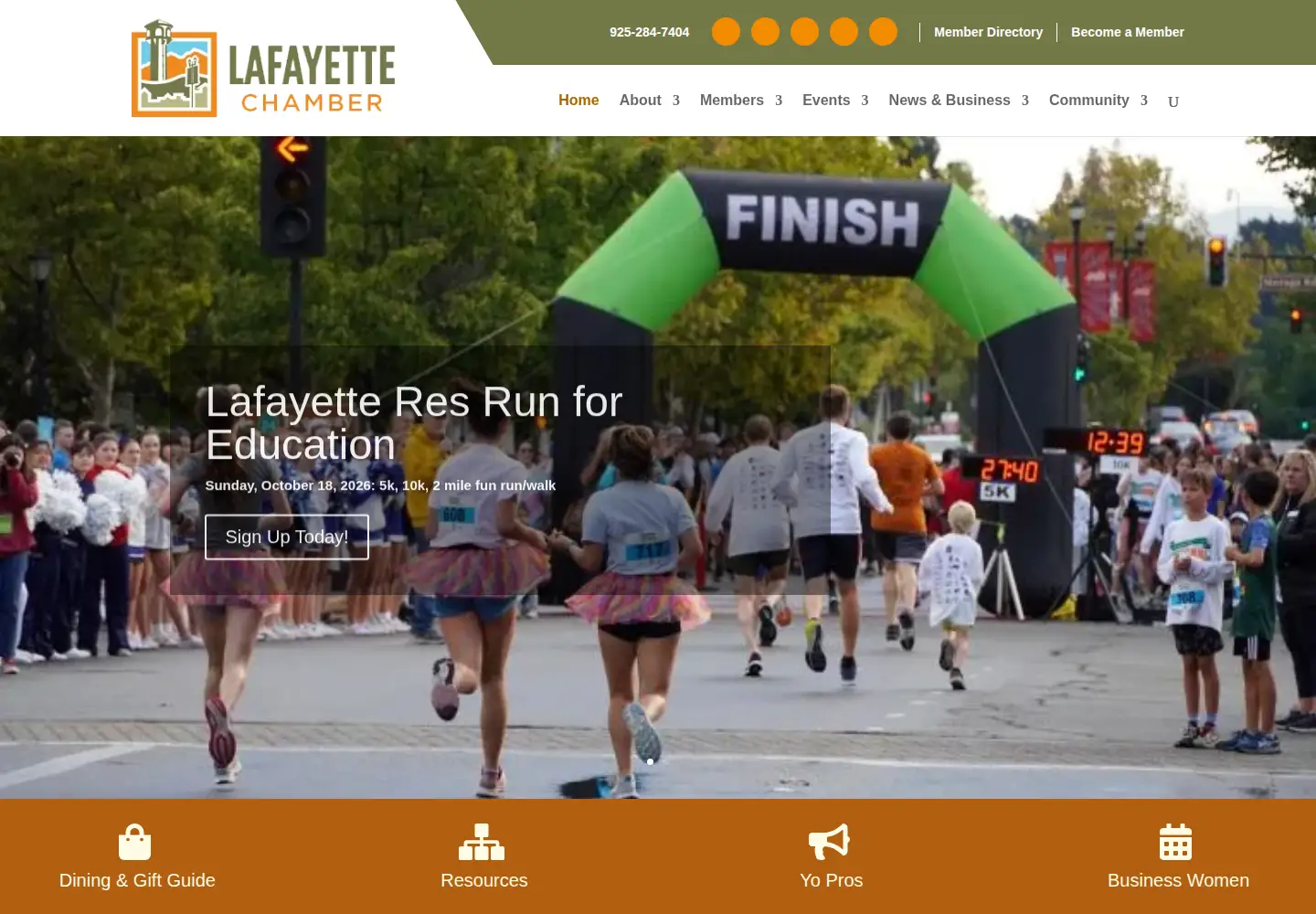 Captured homepage of lafayettechamber.org in the current scan