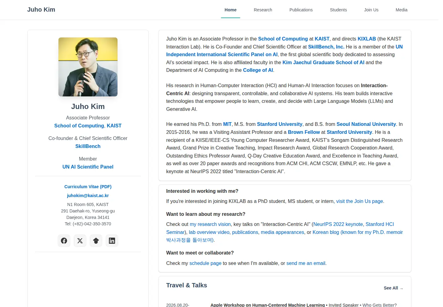 Screenshot of juhokim.com