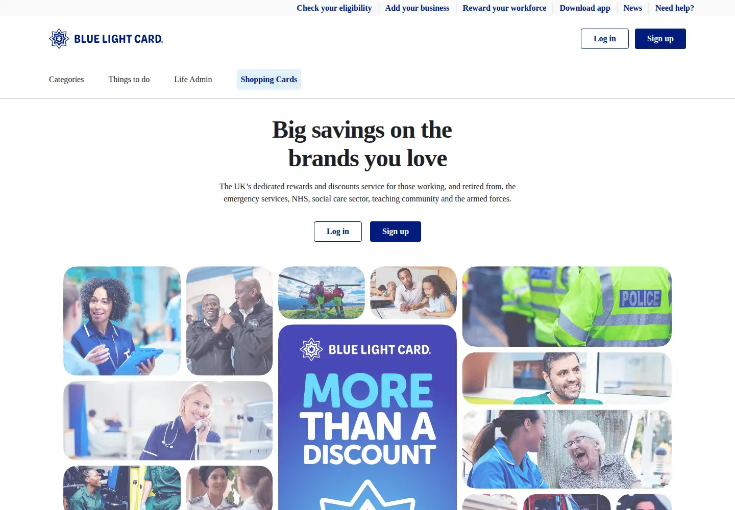 Screenshot of bluelightcard.co.uk