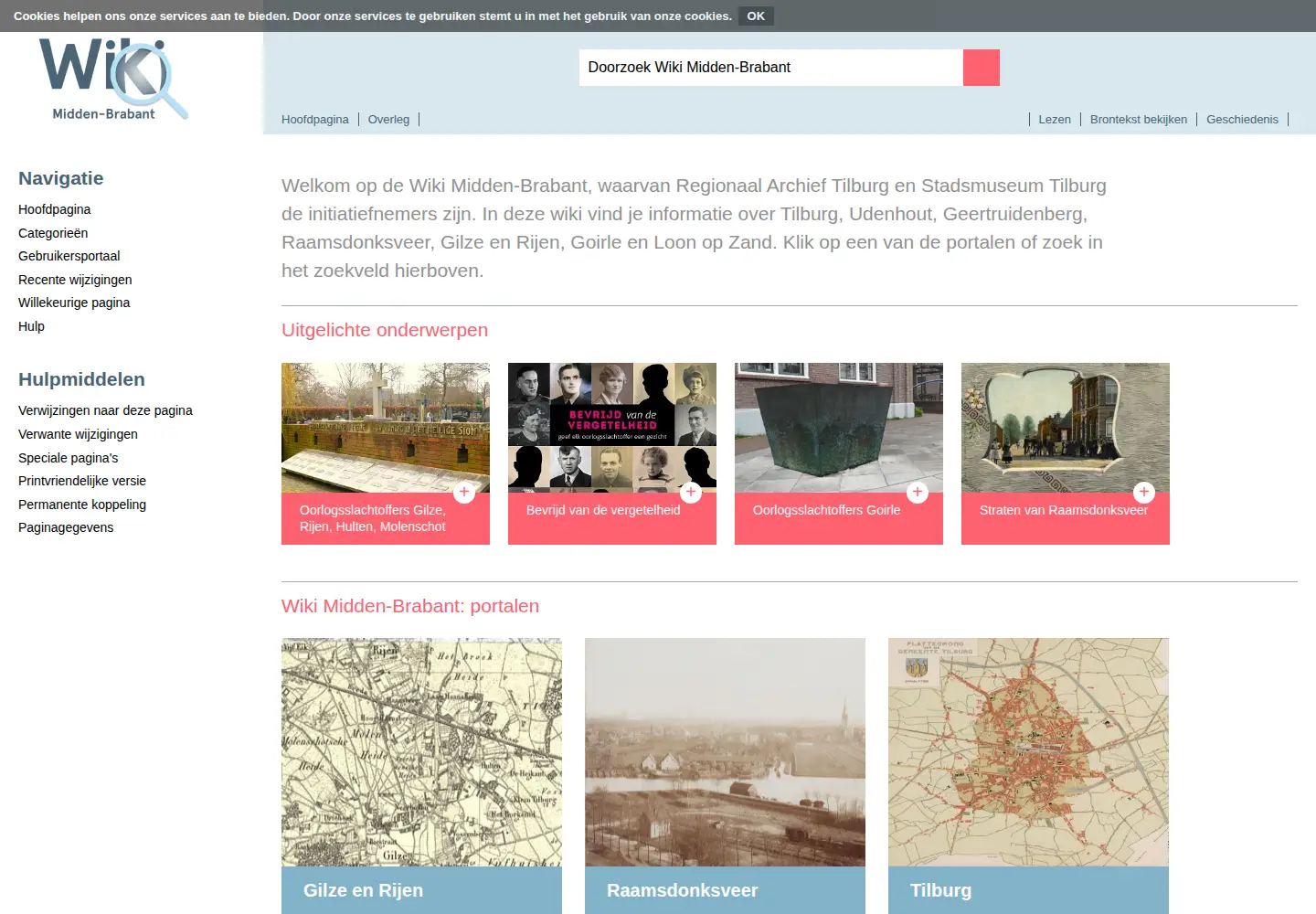 Captured homepage of wikimiddenbrabant.nl in the current scan