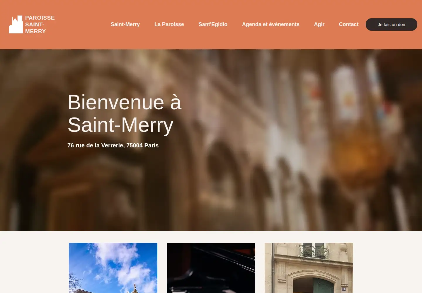 Captured homepage of paroissesaintmerry.fr in the current scan
