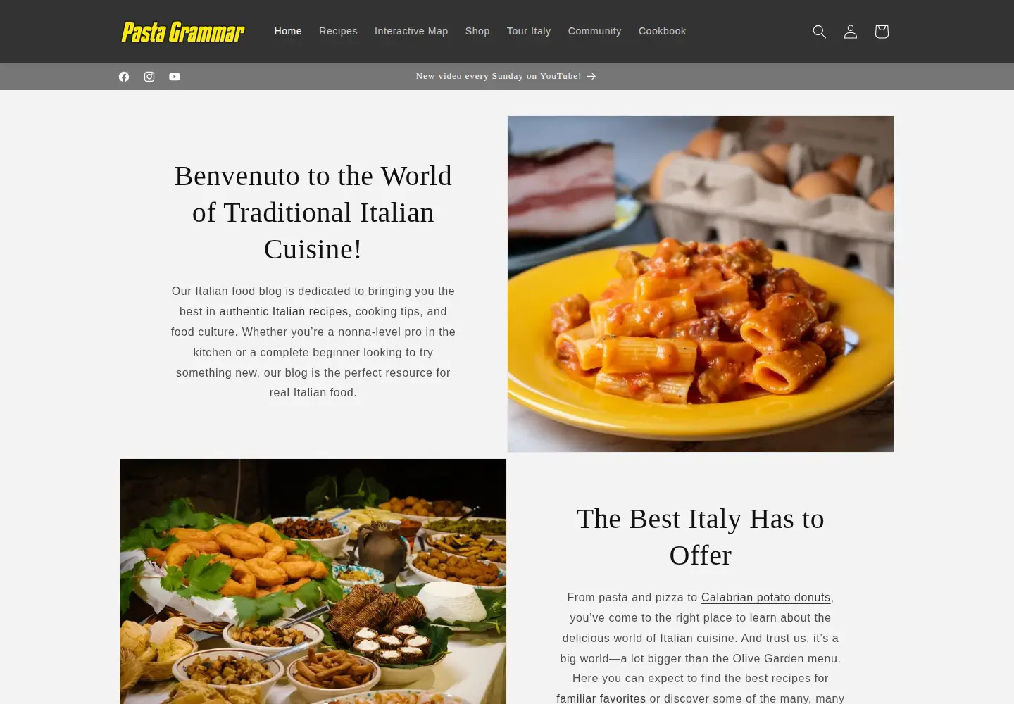 Screenshot of pastagrammar.com