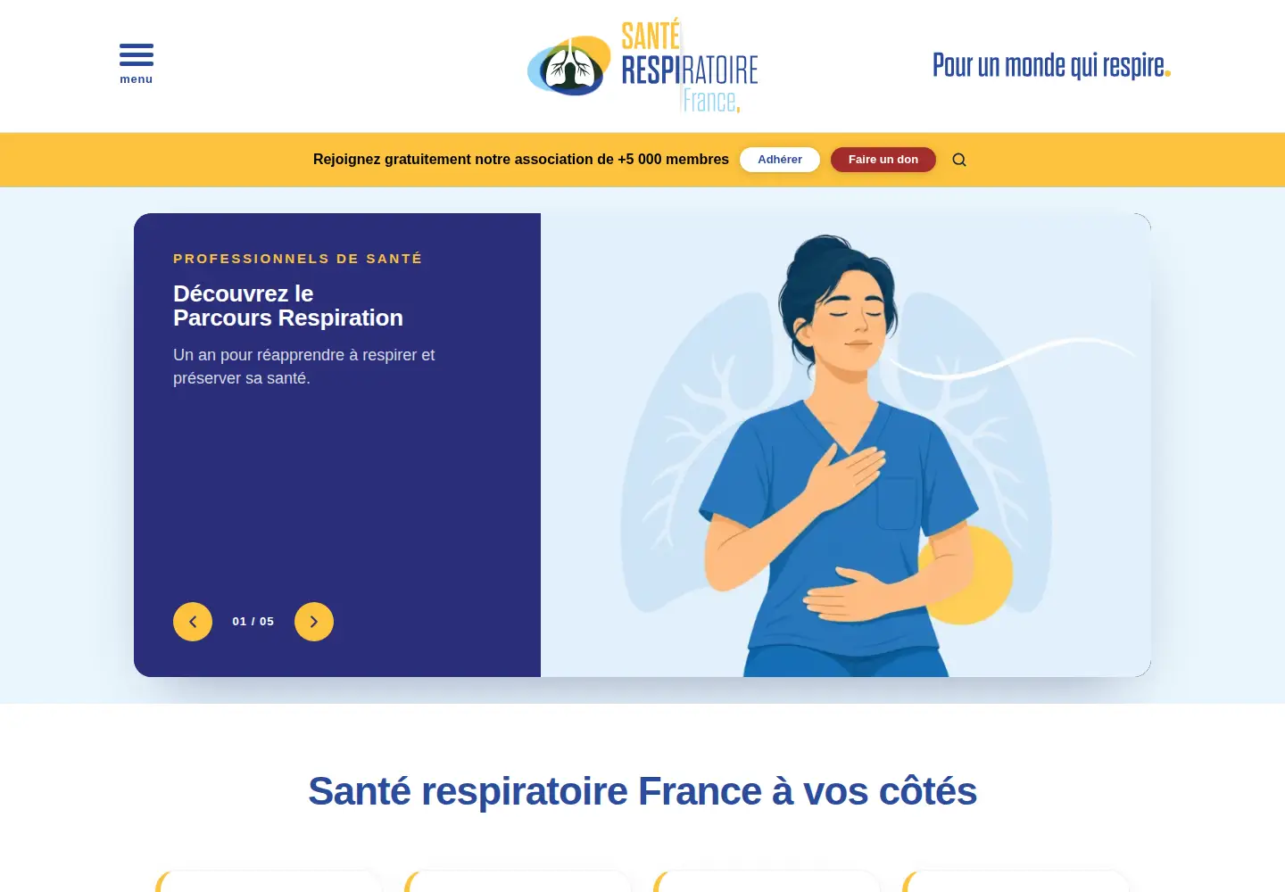 Captured homepage of sante-respiratoire.com in the current scan