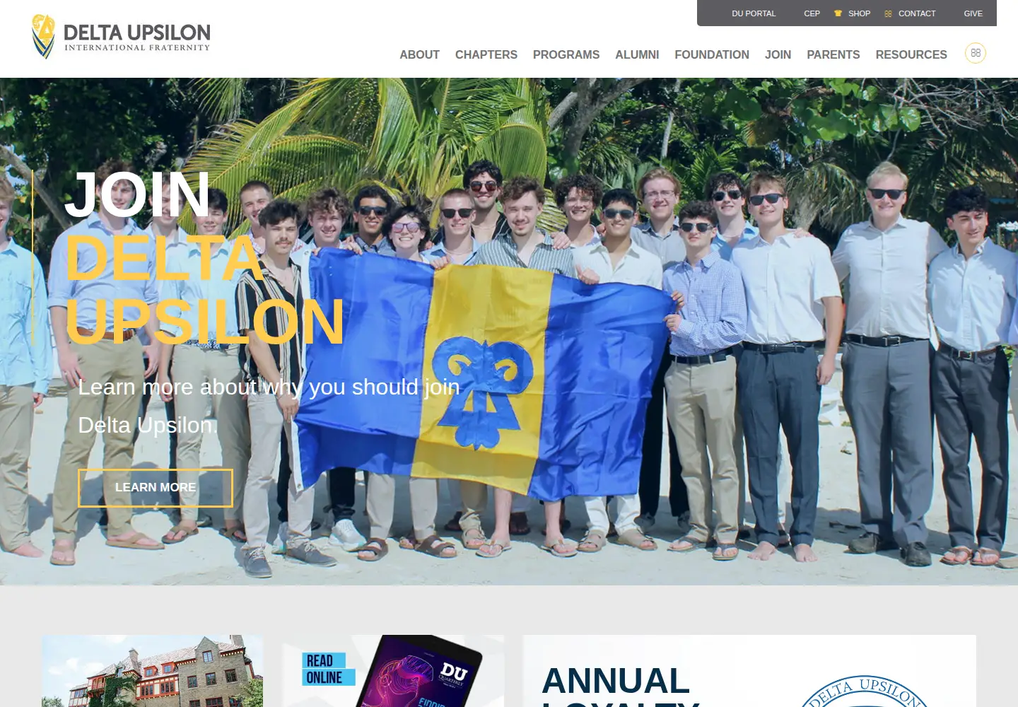 Screenshot of deltau.org