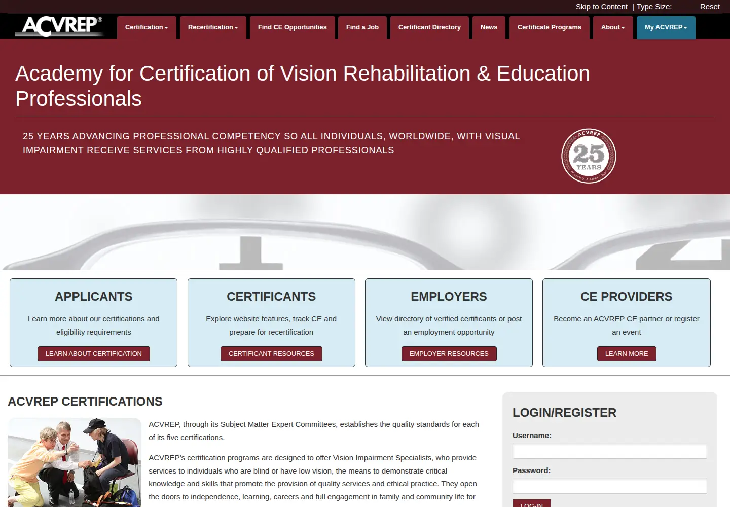 Screenshot of acvrep.org