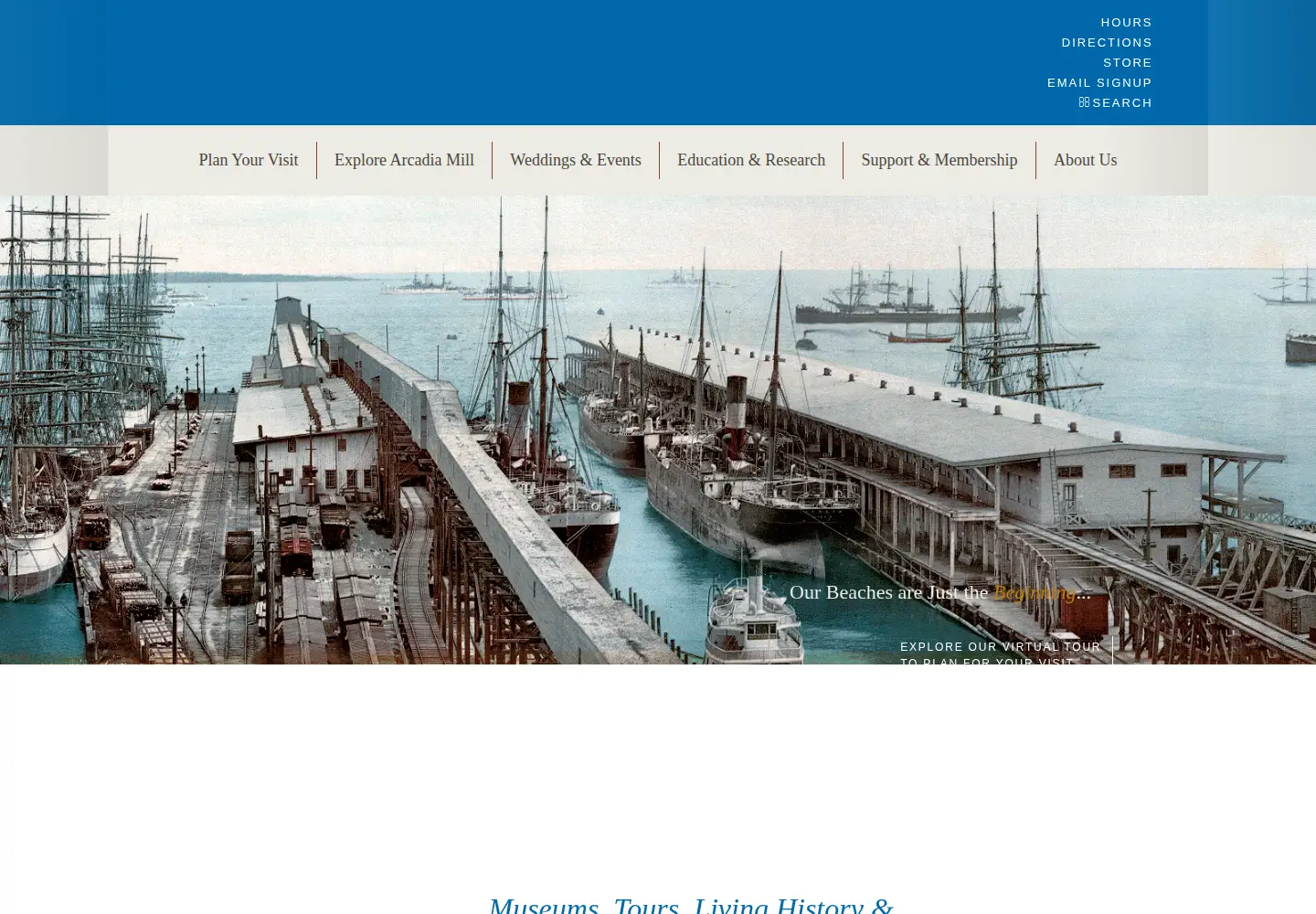 Captured homepage of historicpensacola.org in the current scan