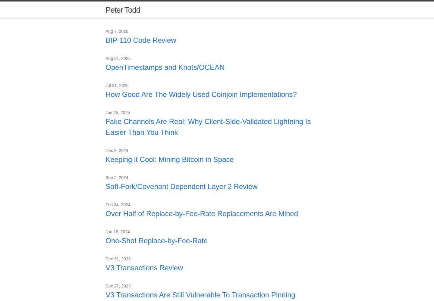 Screenshot of petertodd.org