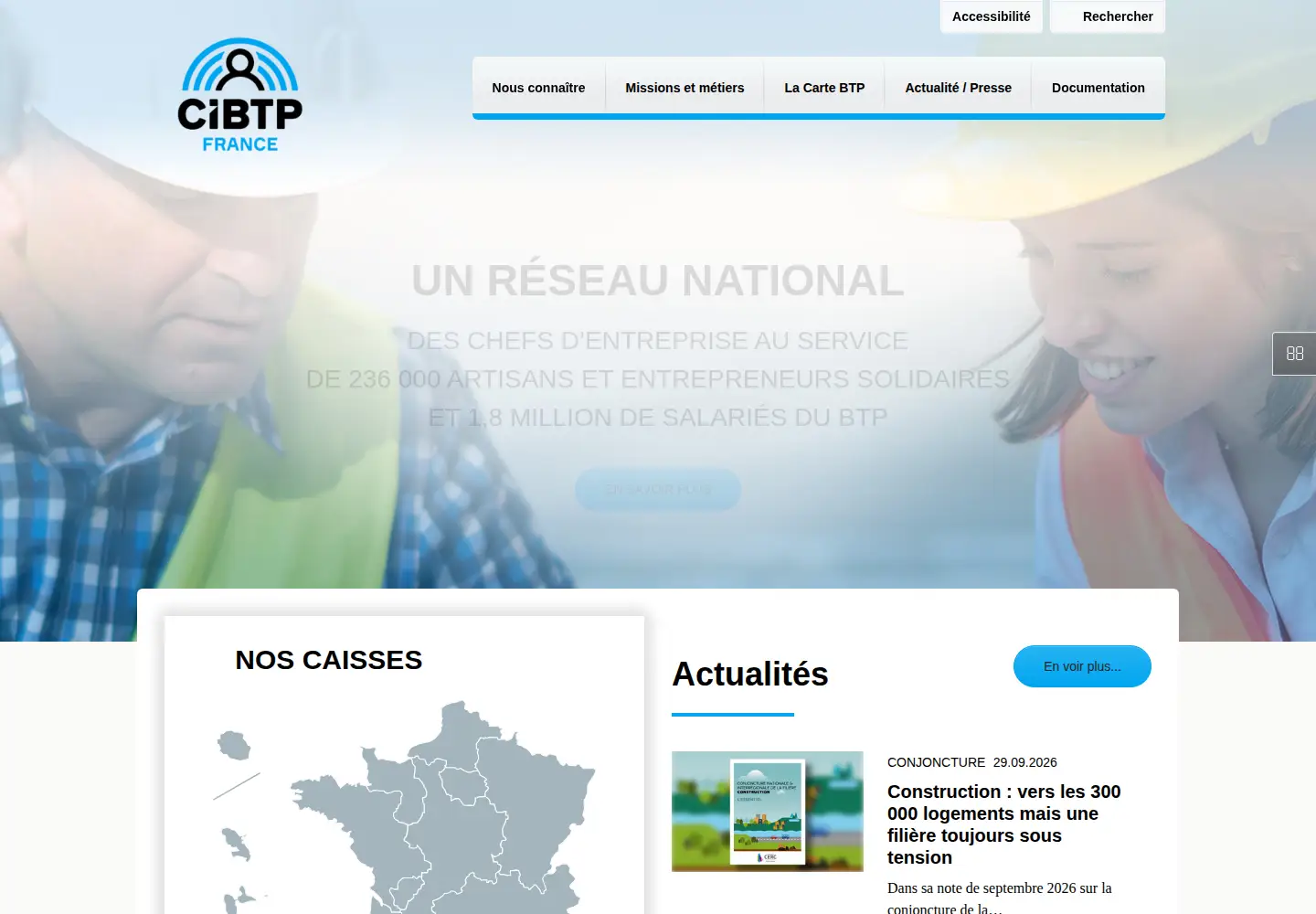 Screenshot of cibtp.fr