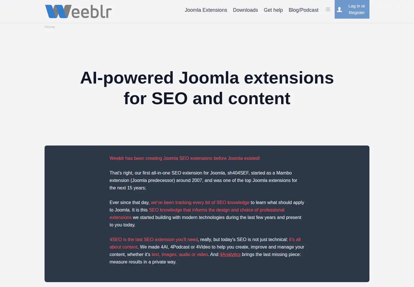 Screenshot of weeblr.com
