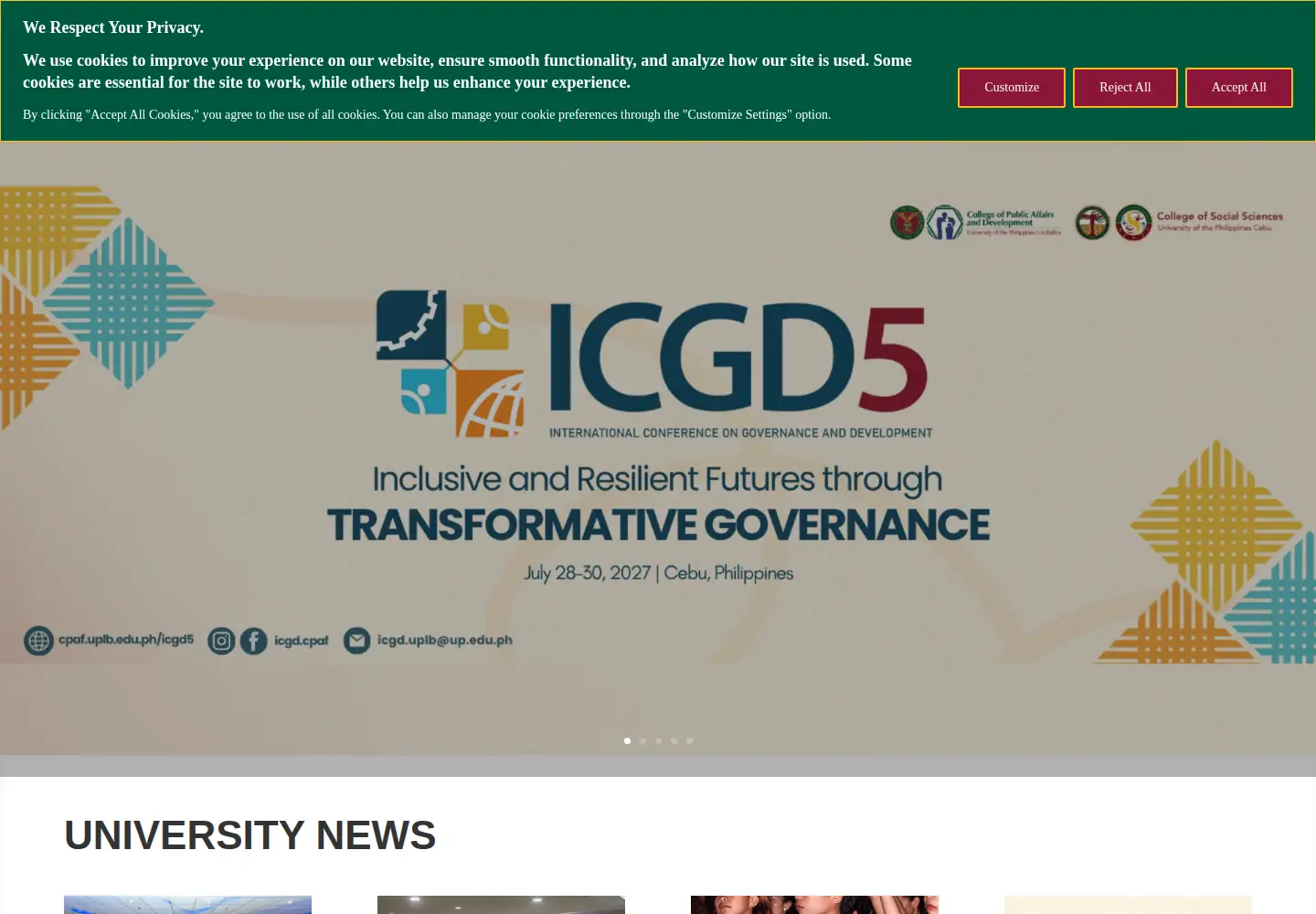 Screenshot of upcebu.edu.ph