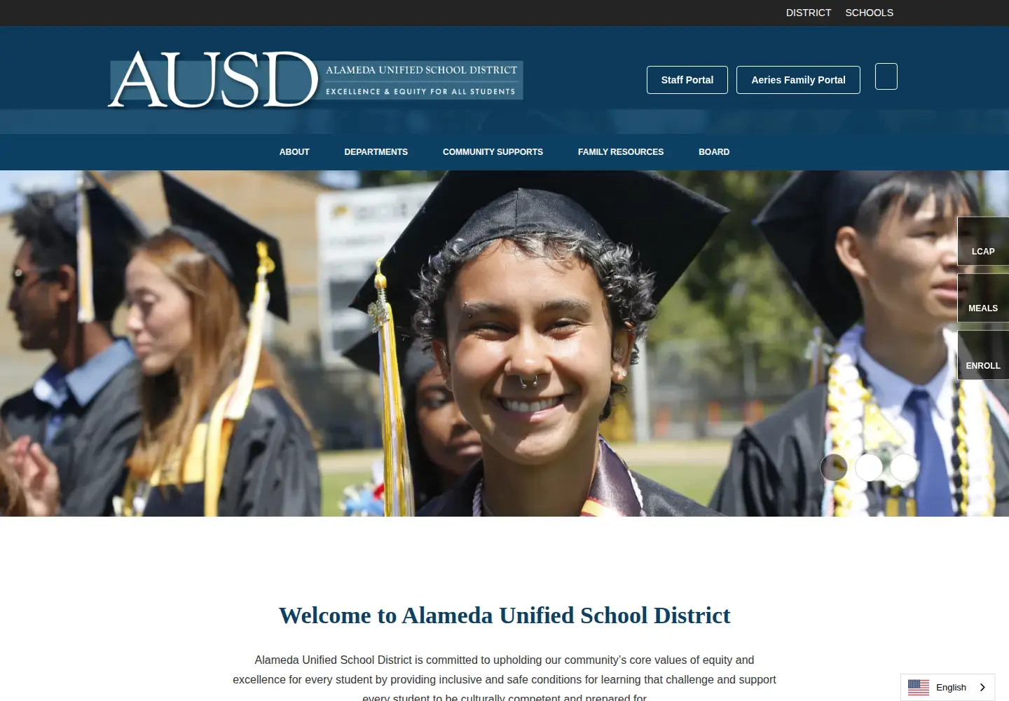 Screenshot of alamedaunified.org
